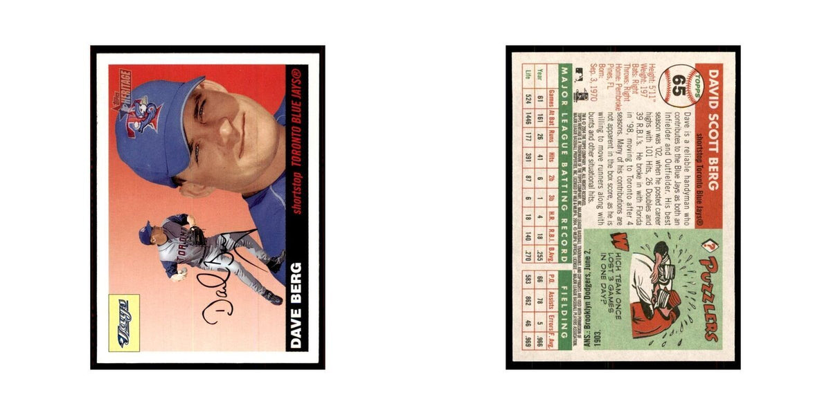 2004 Topps Heritage Dave Berg Blue Jays #65