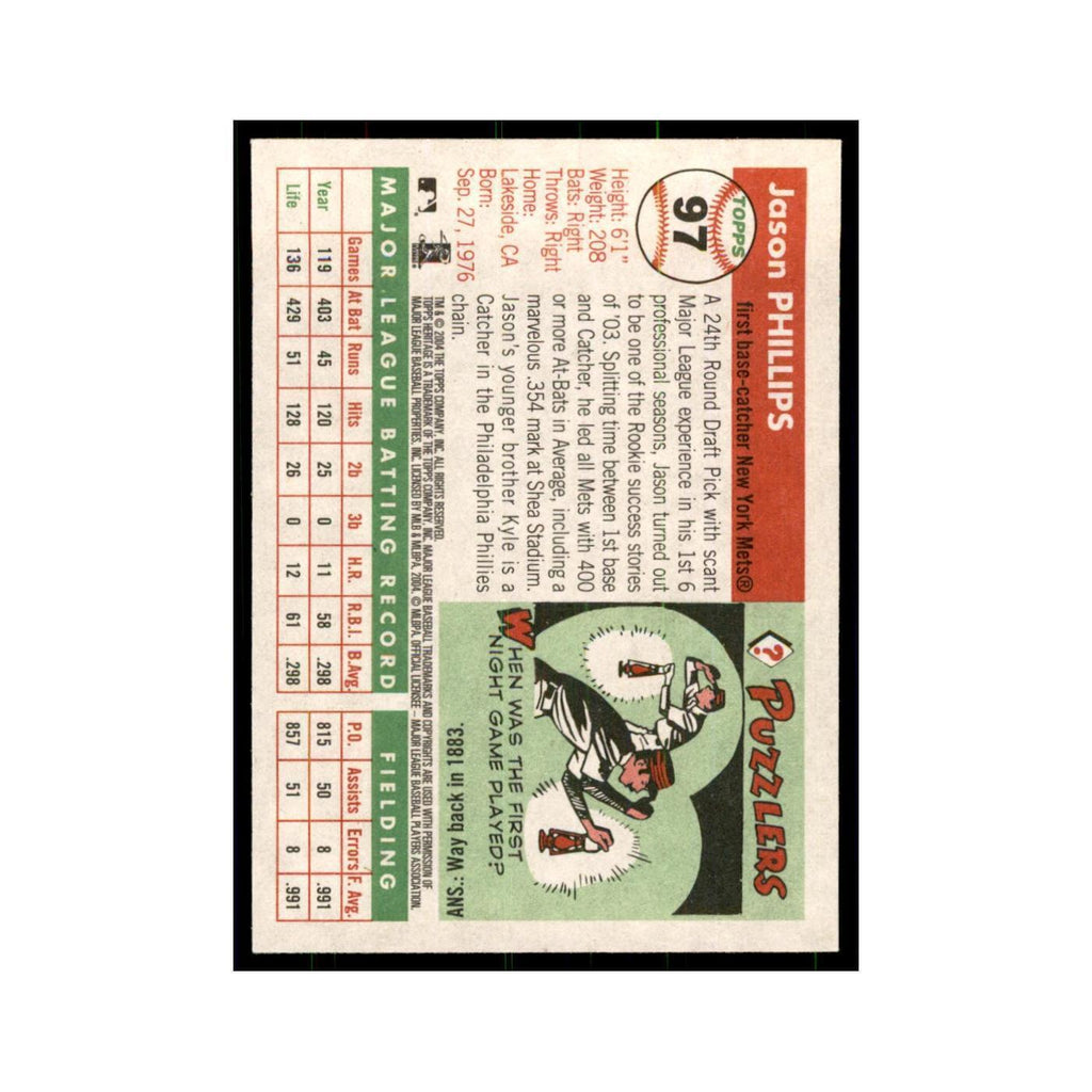 2004 Topps Heritage Jason Phillips Mets #97