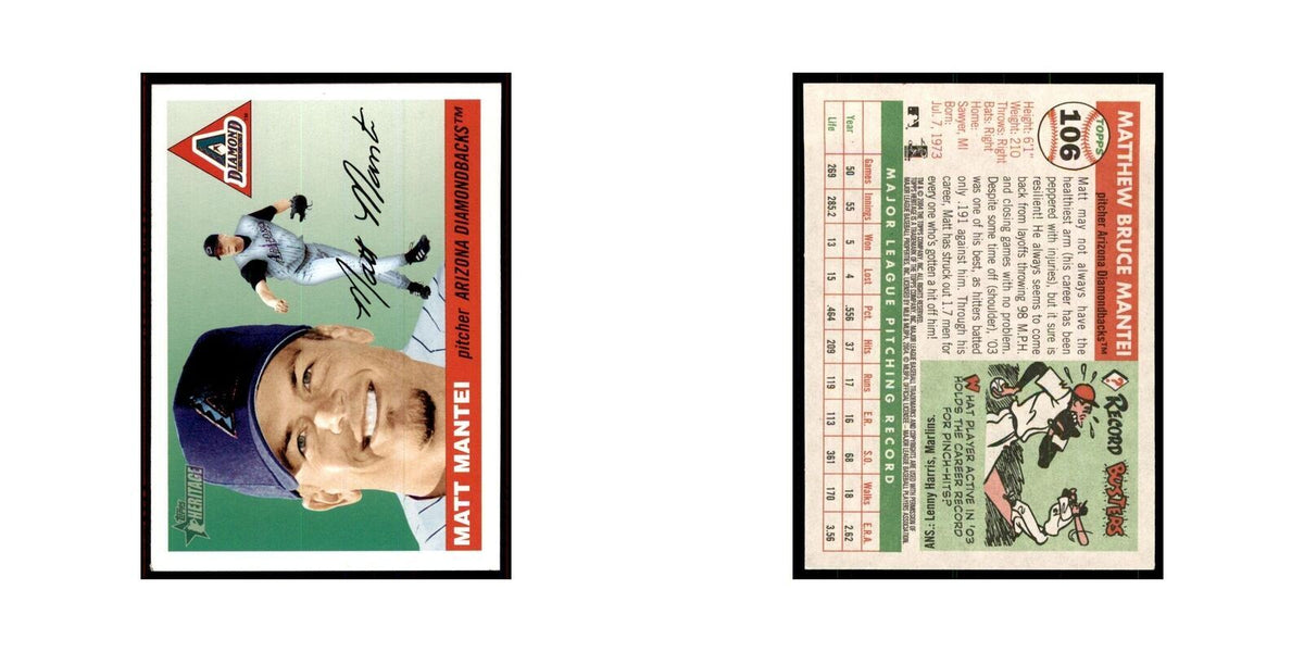 2004 Topps Heritage Matt Mantei Diamondbacks #106