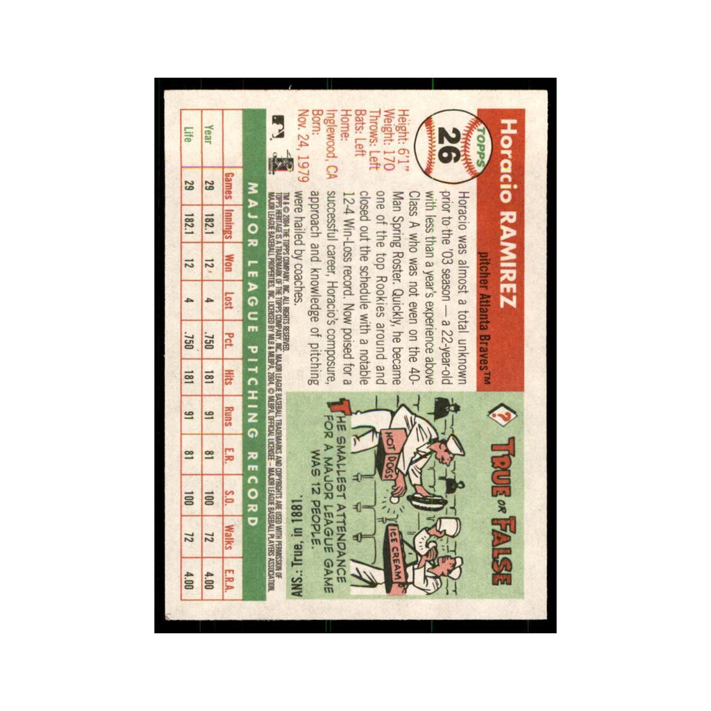 2004 Topps Heritage Horacio Ramirez Braves #26