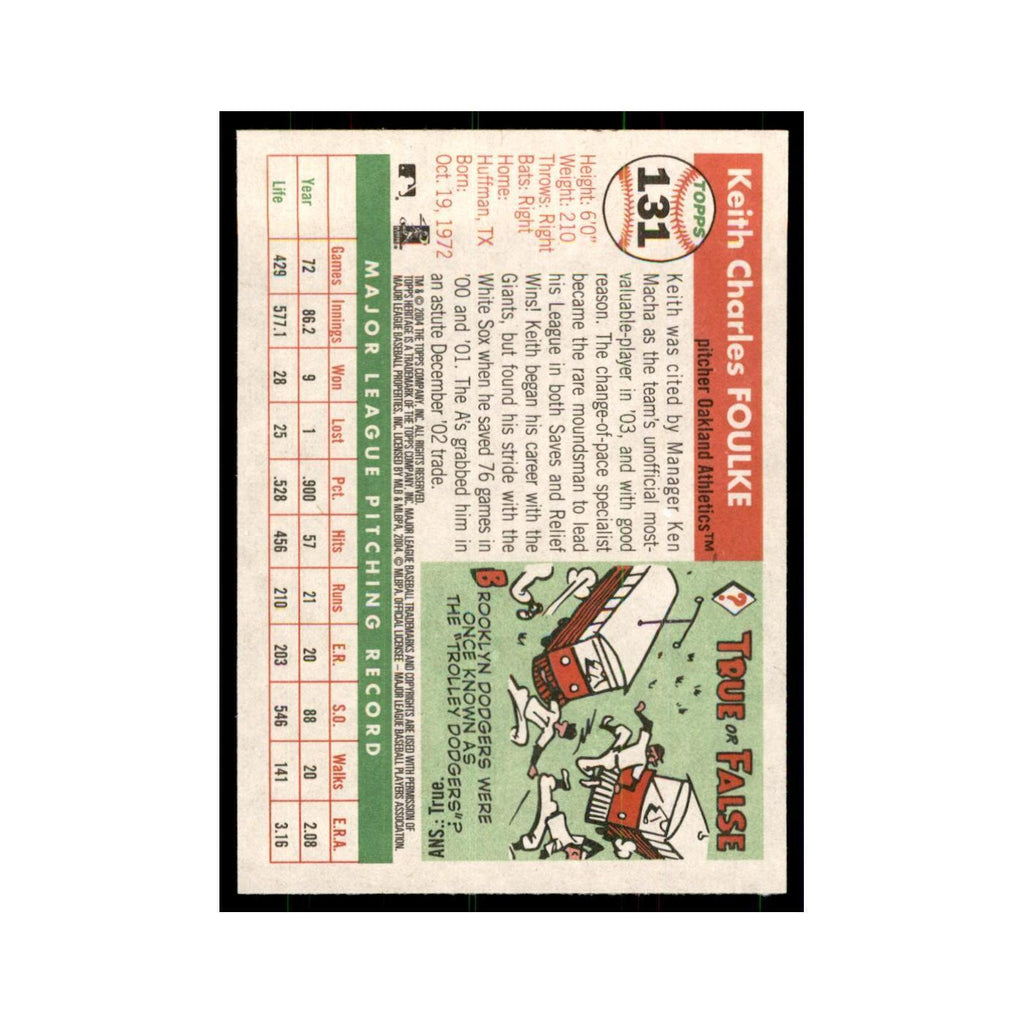 2004 Topps Heritage Keith Foulke Athletics #131