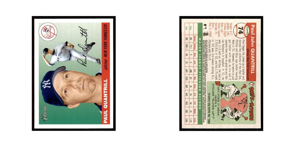 2004 Topps Heritage Paul Quantrill Yankees #74
