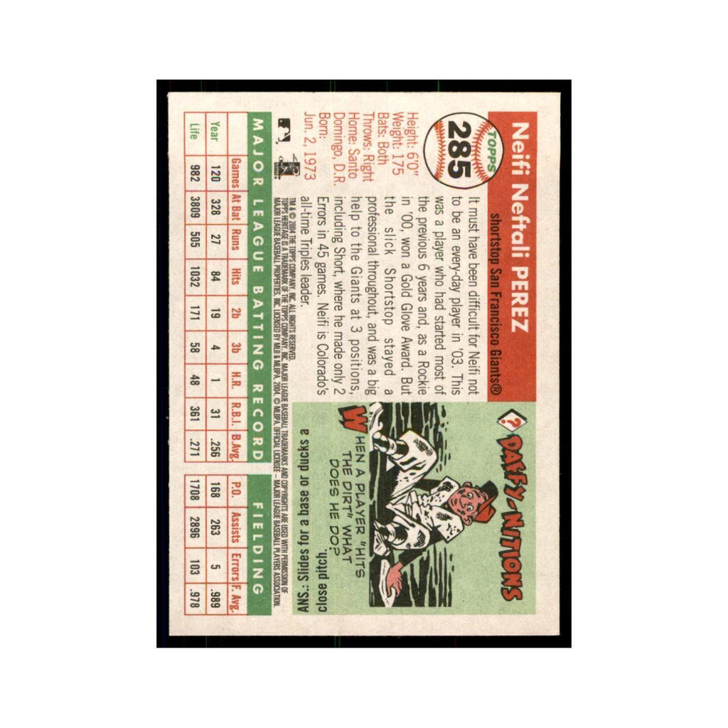 2004 Topps Heritage Neifi Perez Giants #285