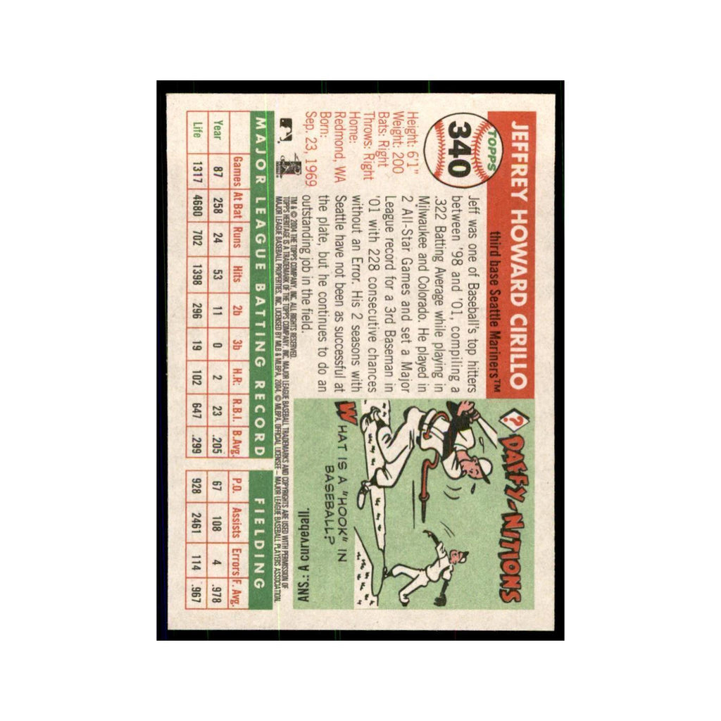 2004 Topps Heritage Jeff Cirillo Mariners #340