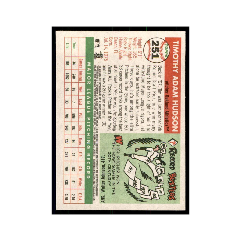 2004 Topps Heritage Tim Hudson Athletics #251