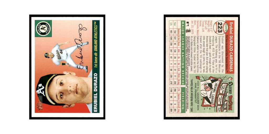 2004 Topps Heritage Erubiel Durazo Athletics #223