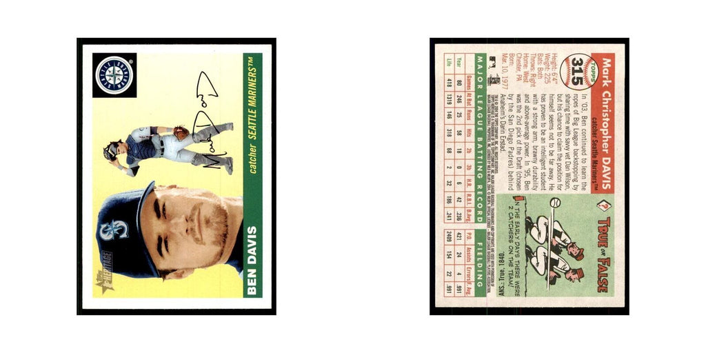 2004 Topps Heritage Ben Davis Mariners #315