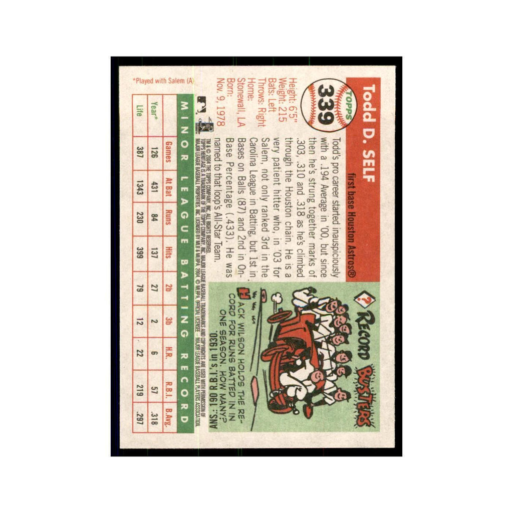 2004 Topps Heritage Todd Self RC Astros #339