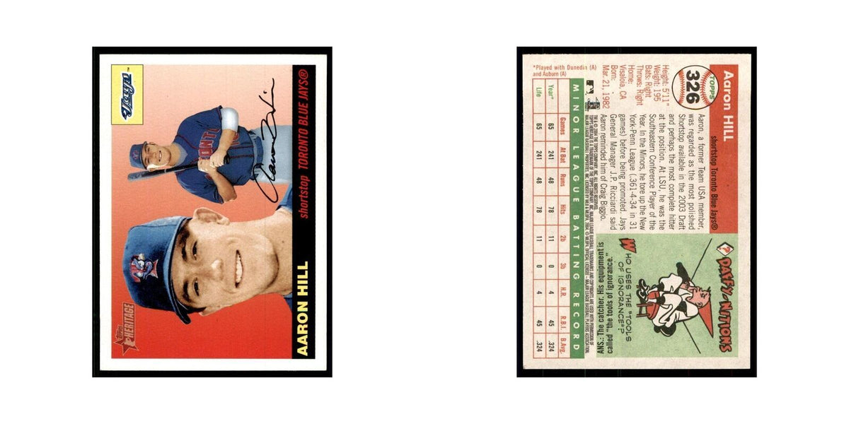 2004 Topps Heritage Aaron Hill Blue Jays #326