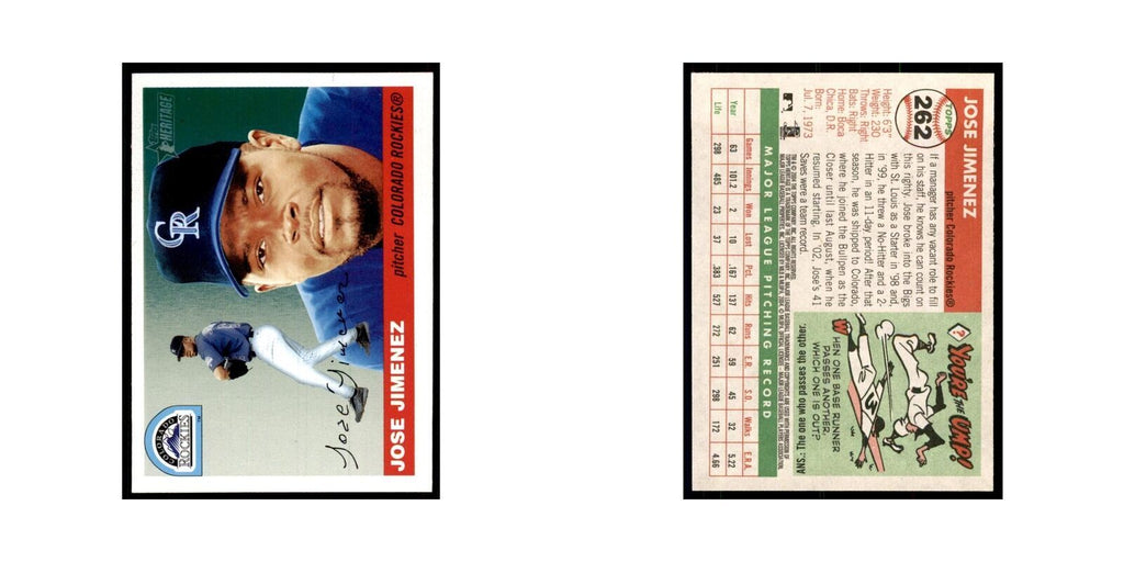 2004 Topps Heritage Jose Jimenez Rockies #262