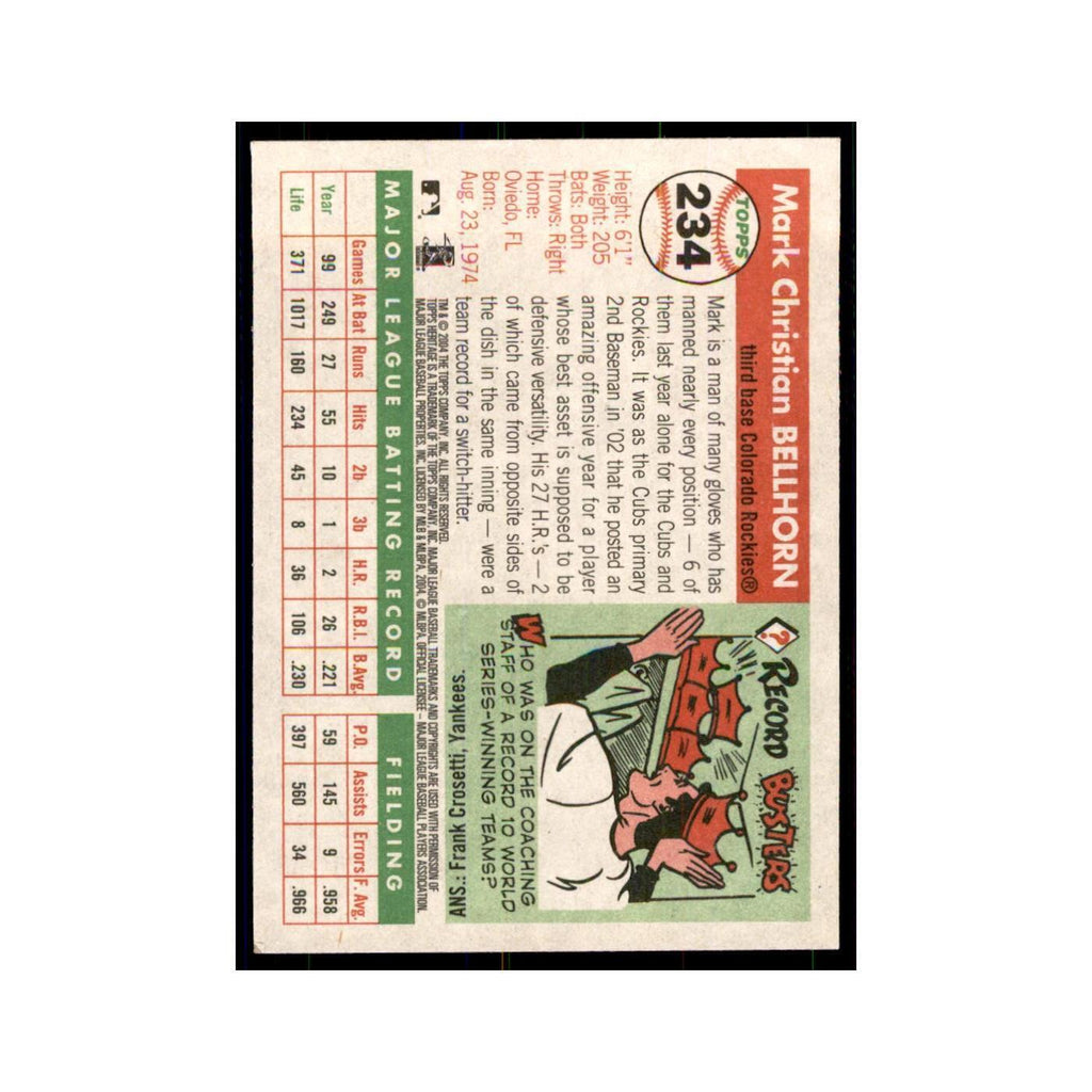 2004 Topps Heritage Mark Bellhorn Rockies #234
