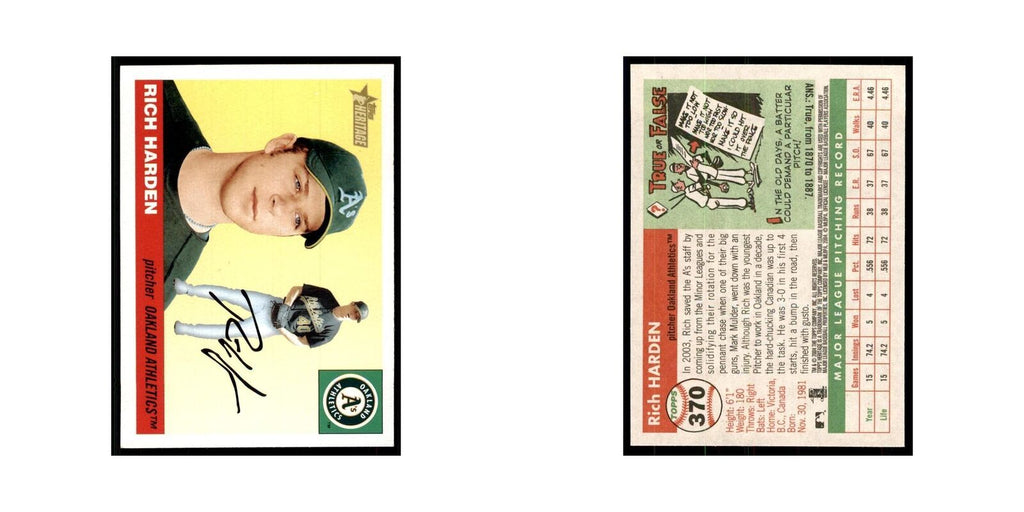 2004 Topps Heritage Rich Harden Athletics #370