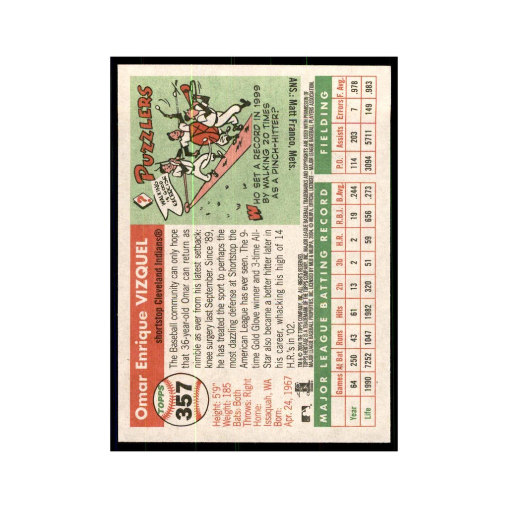 2004 Topps Heritage Omar Vizquel Indians #357