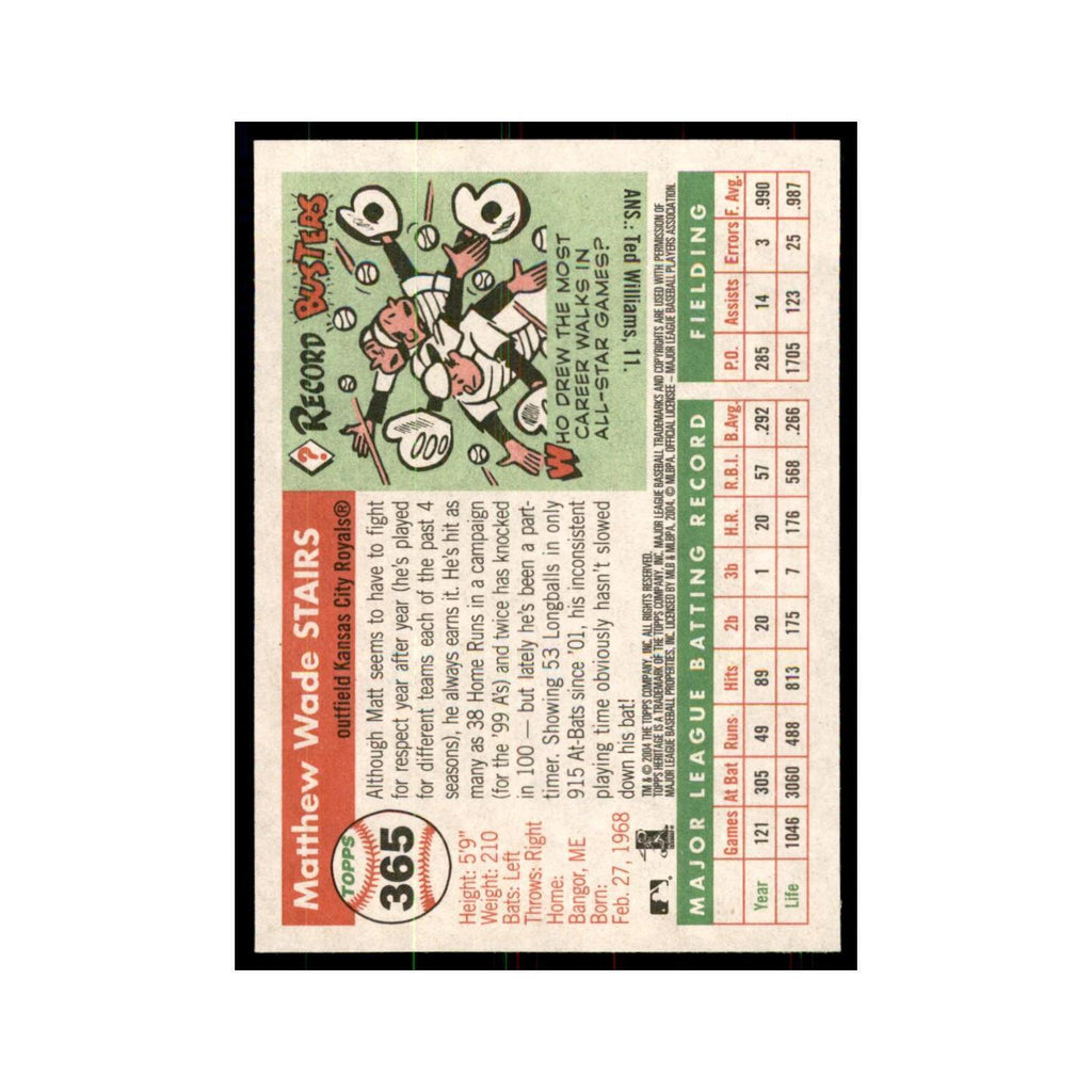 2004 Topps Heritage Matt Stairs Royals #365