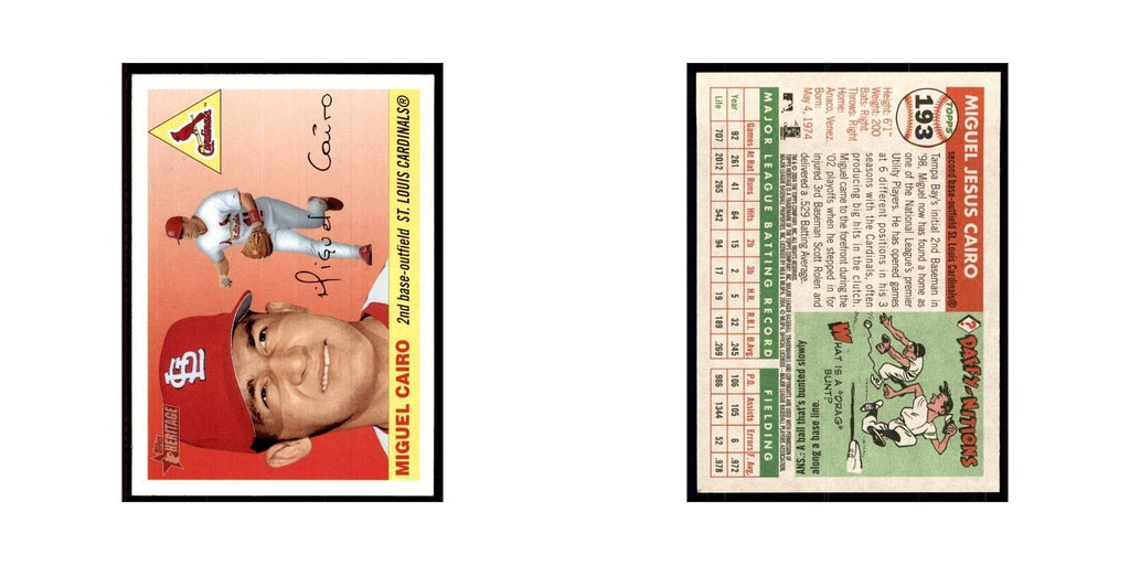 2004 Topps Heritage Miguel Cairo Cardinals #193