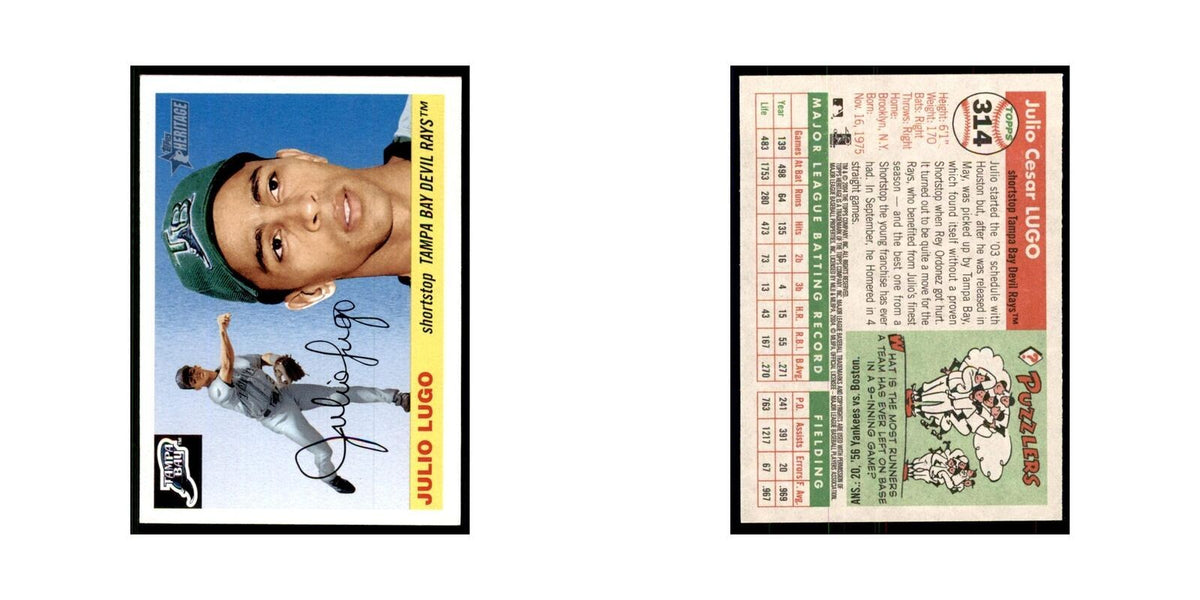 2004 Topps Heritage Julio Lugo Rays #314