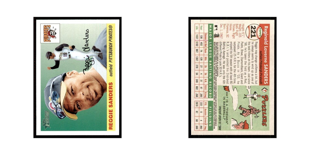 2004 Topps Heritage Reggie Sanders Pirates #221