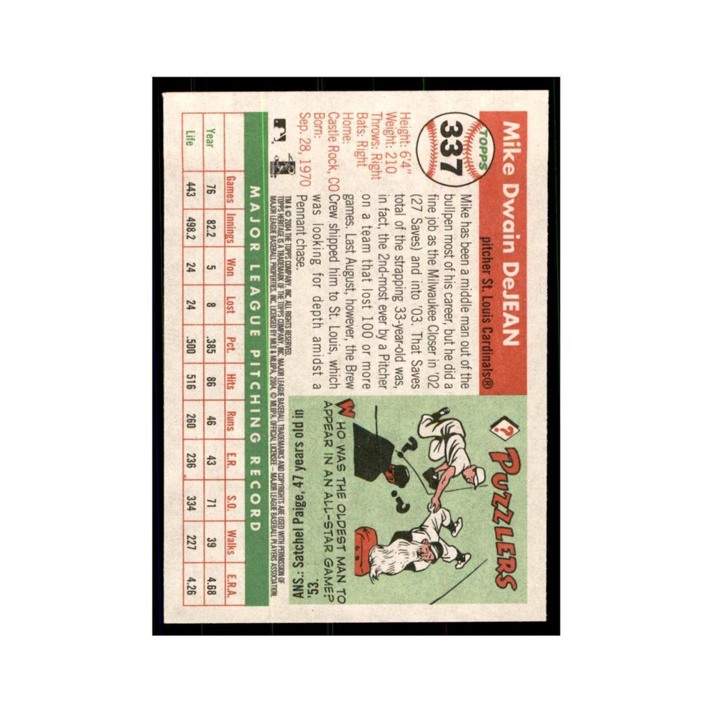 2004 Topps Heritage Mike DeJean Cardinals #337