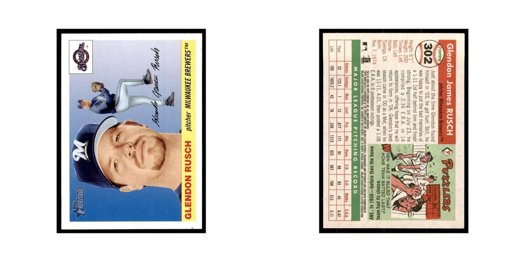 2004 Topps Heritage Glendon Rusch Brewers #302