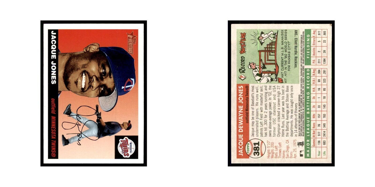 2004 Topps Heritage Jacque Jones Twins #381