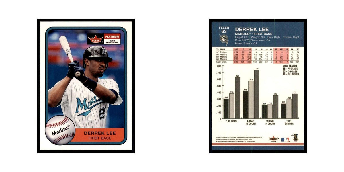2001 Fleer Platinum Derrek Lee Florida Marlins #63
