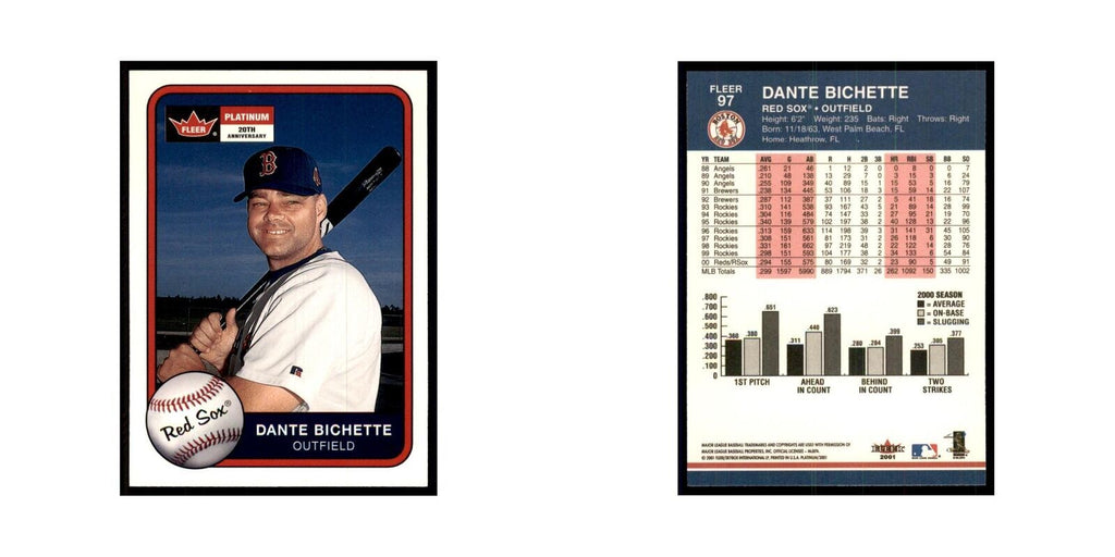 2001 Fleer Platinum Dante Bichette Red Sox #97