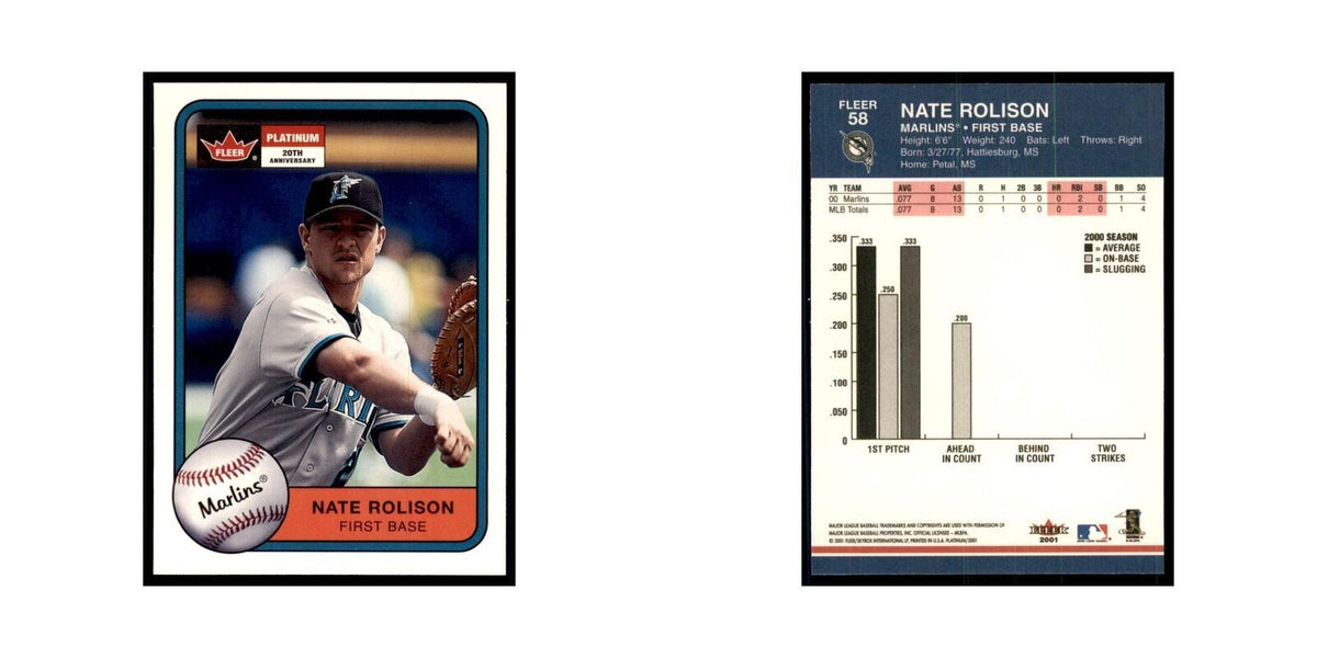 2001 Fleer Platinum Nate Rolison Florida Marlins #58