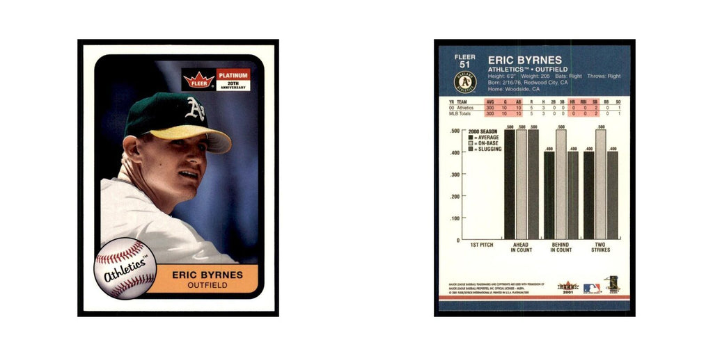 2001 Fleer Platinum Eric Byrnes Athletics #51