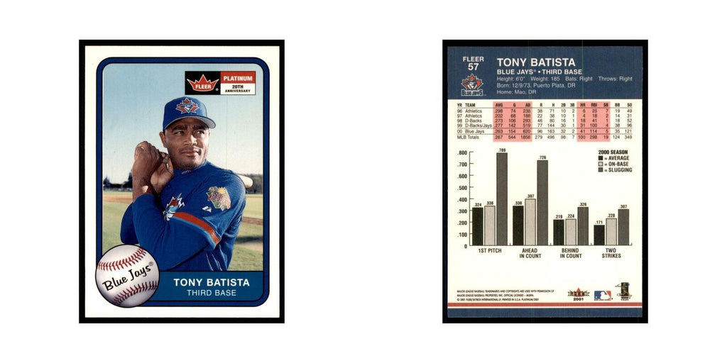 2001 Fleer Platinum Tony Batista Blue Jays #57
