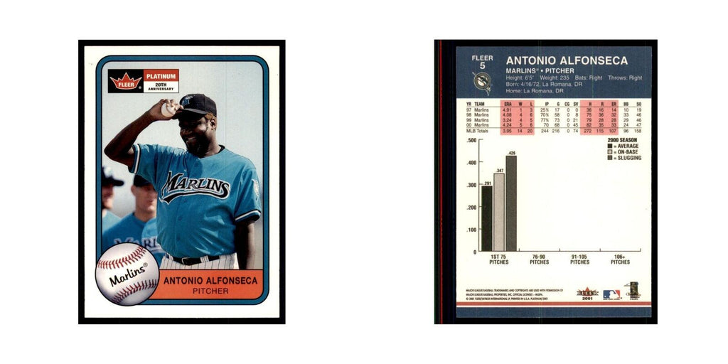 2001 Fleer Platinum Antonio Alfonseca Florida Marlins #5