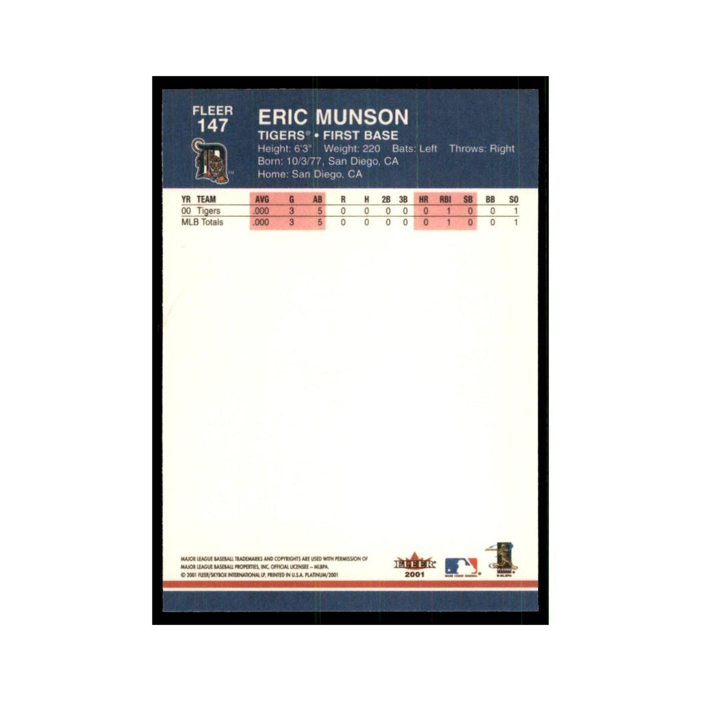 2001 Fleer Platinum Eric Munson Tigers #147