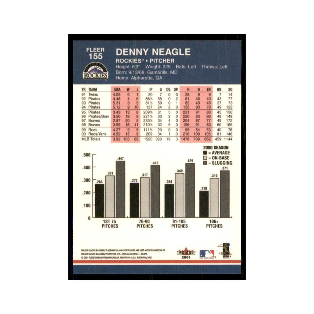 2001 Fleer Platinum Denny Neagle Rockies #155