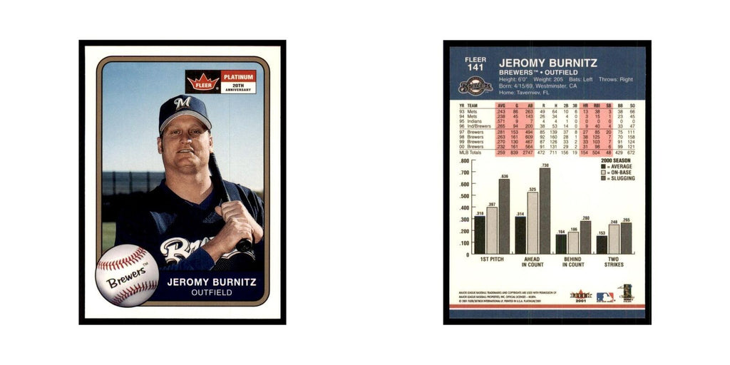2001 Fleer Platinum Jeromy Burnitz Brewers #141