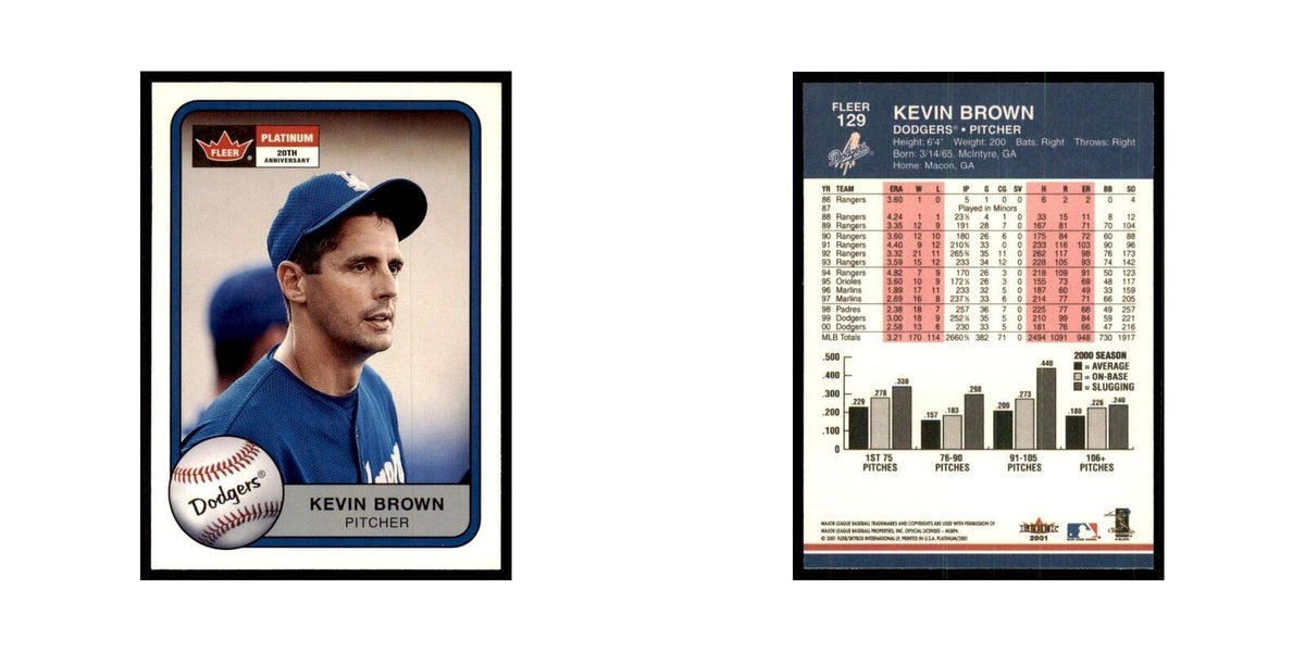 2001 Fleer Platinum Kevin Brown Dodgers #129