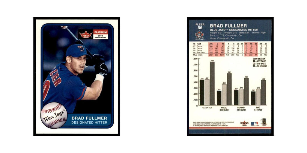 2001 Fleer Platinum Brad Fullmer Blue Jays #56