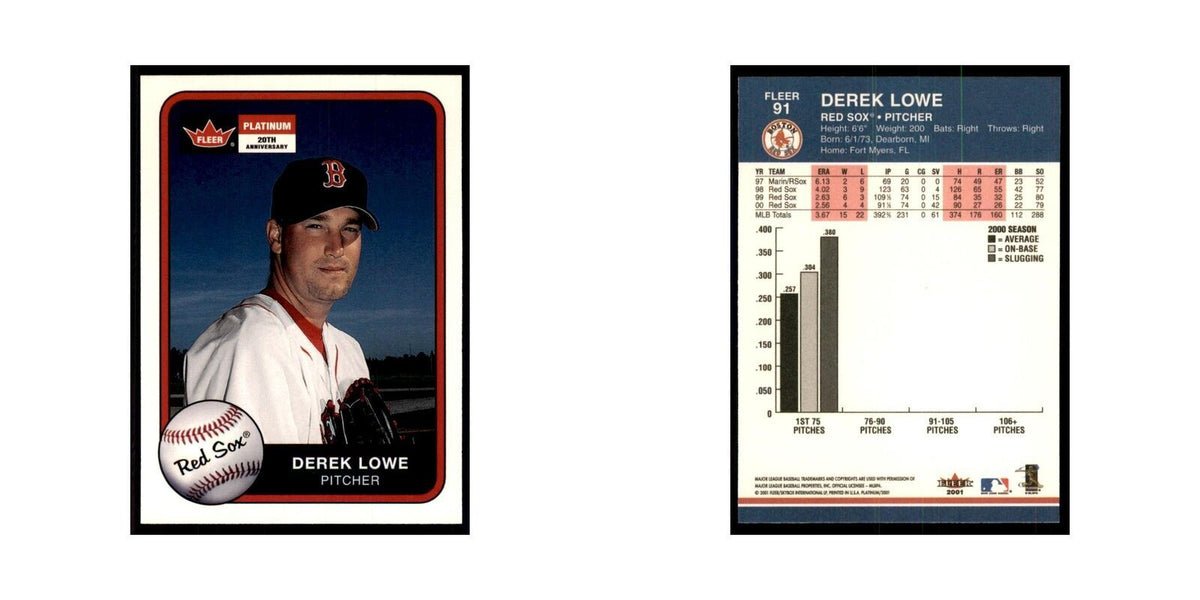 2001 Fleer Platinum Derek Lowe Red Sox #91