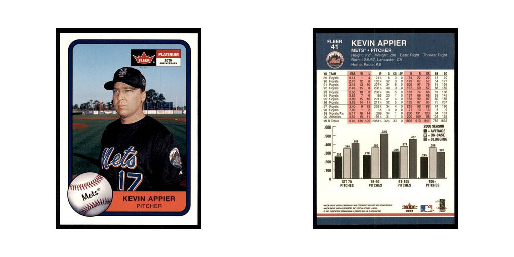 2001 Fleer Platinum Kevin Appier Mets #41