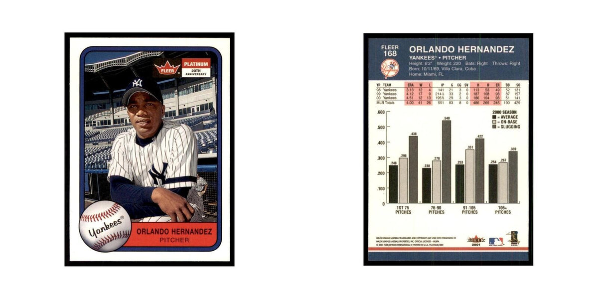 2001 Fleer Platinum Orlando Hernandez Yankees #168
