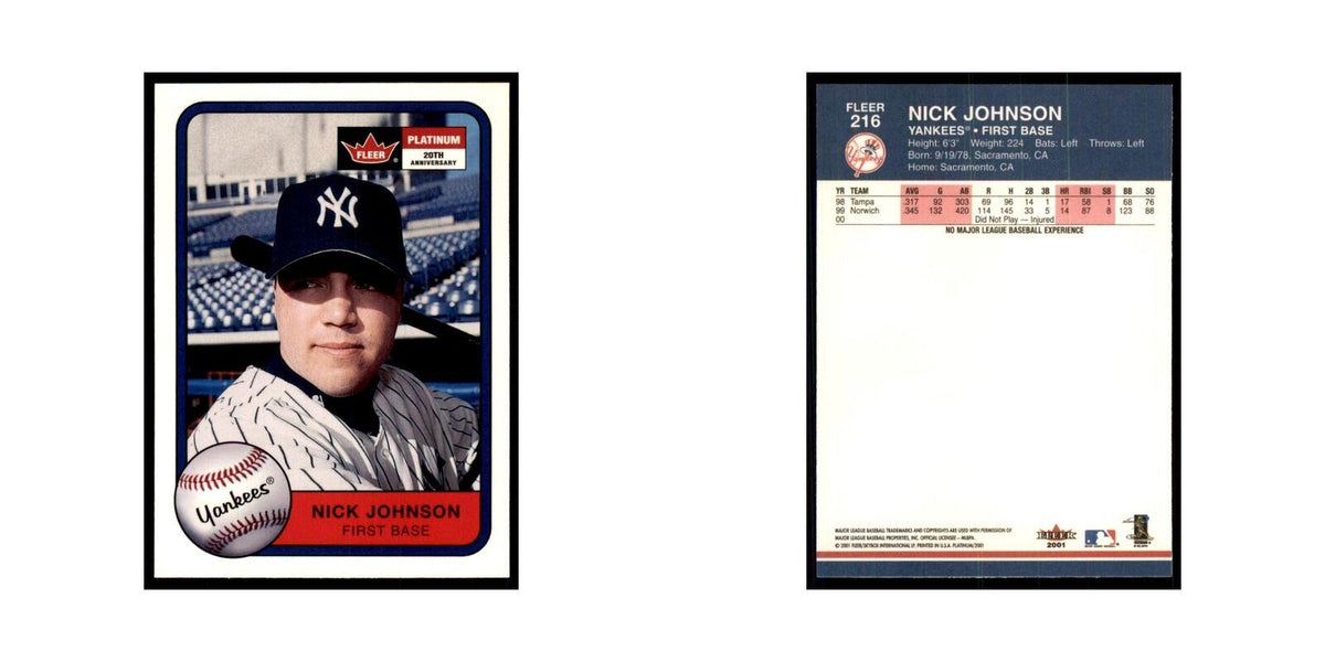 2001 Fleer Platinum Nick Johnson Yankees #216
