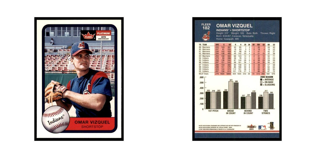 2001 Fleer Platinum Omar Vizquel Indians #182