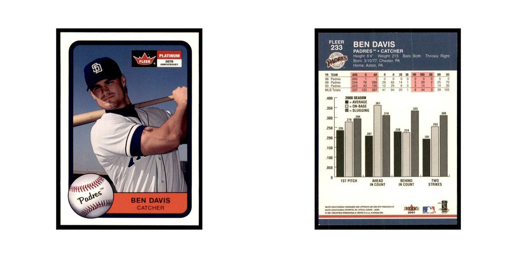 2001 Fleer Platinum Ben Davis Padres #233