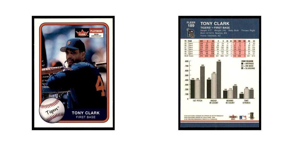 2001 Fleer Platinum Tony Clark Tigers #189
