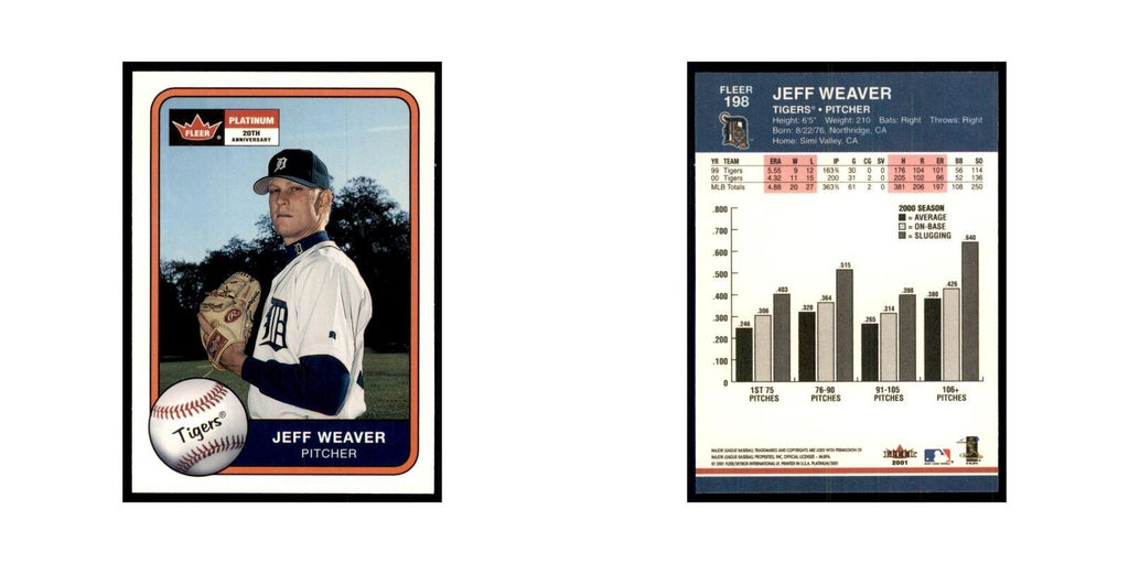 2001 Fleer Platinum Jeff Weaver Tigers #198
