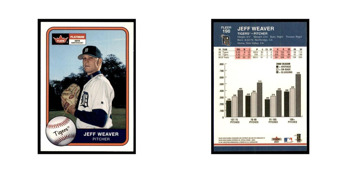 2001 Fleer Platinum Jeff Weaver Tigers #198