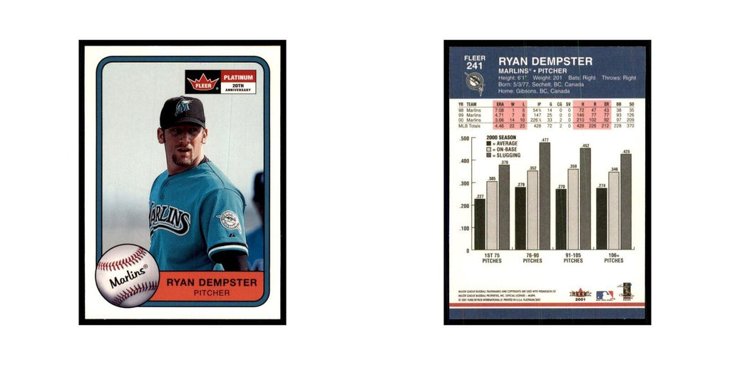 2001 Fleer Platinum Ryan Dempster Florida Marlins #241