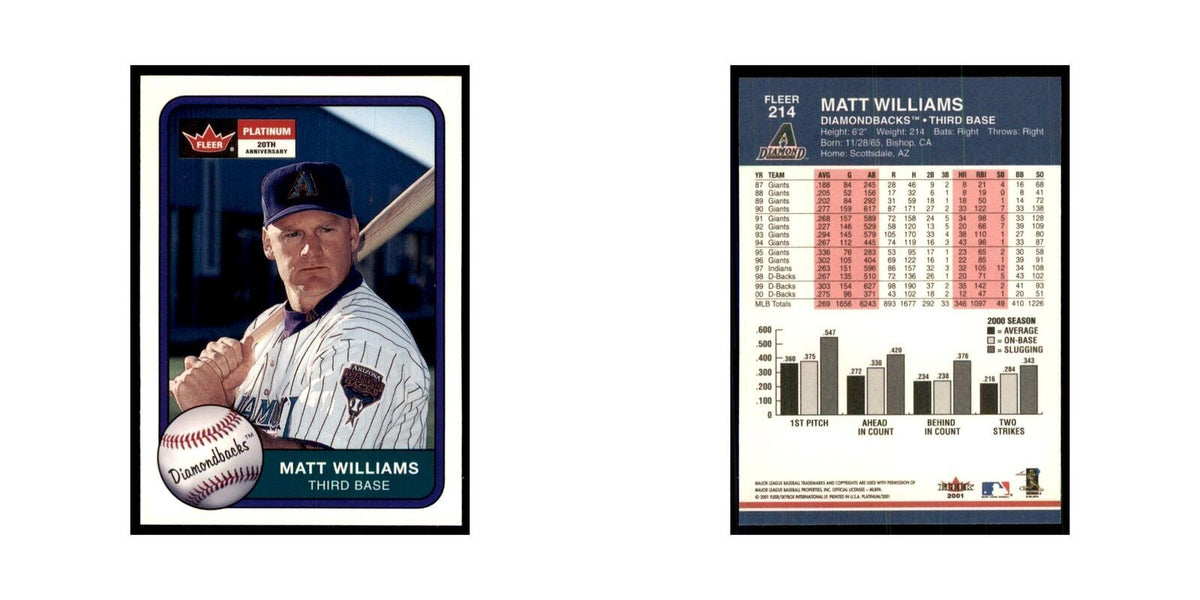 2001 Fleer Platinum Matt Williams Diamondbacks #214