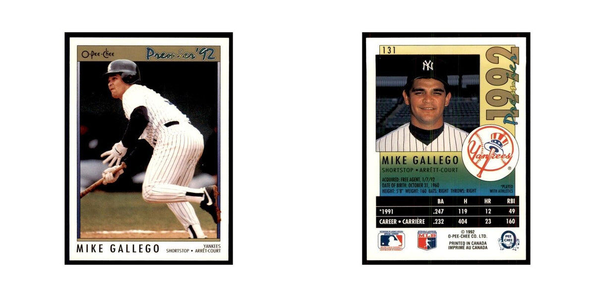 1992 O-Pee-Chee Premier Mike Gallego Yankees #131