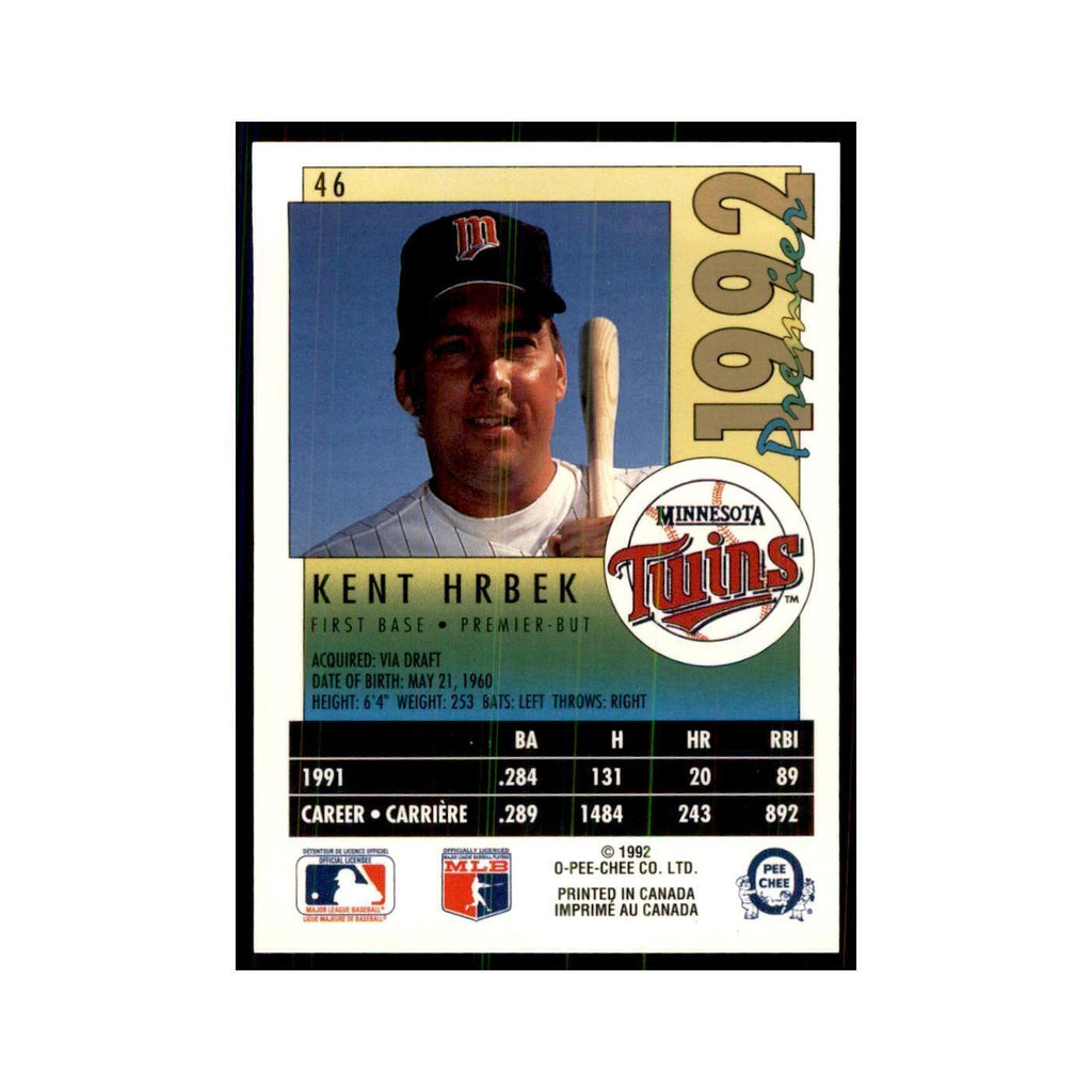 1992 O-Pee-Chee Premier Kent Hrbek Twins #46