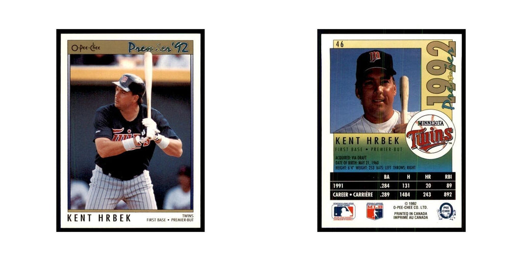 1992 O-Pee-Chee Premier Kent Hrbek Twins #46