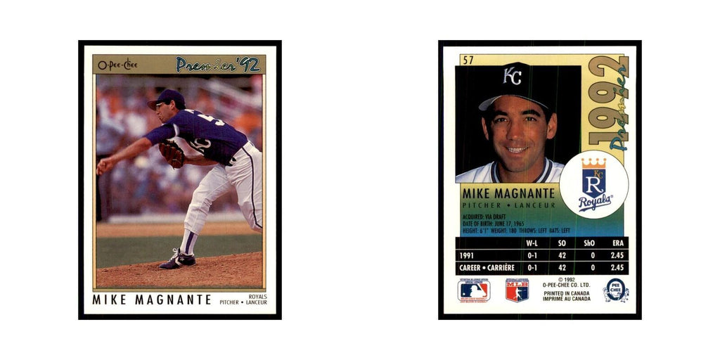 1992 O-Pee-Chee Premier Mike Magnante Royals #57